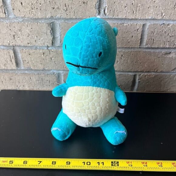 Kawaii Small Plush Dinosaur Backpack 9.25 in Turquoise White Stuffed Animal - Picture 12 of 12